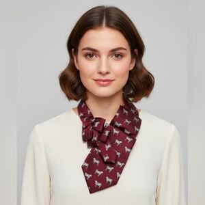 NWT Ogsplosh Unisex Ascot Scarf Wine Sheep Print Size Medium